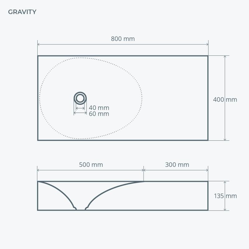 Pultové umyvadlo Gravity 1